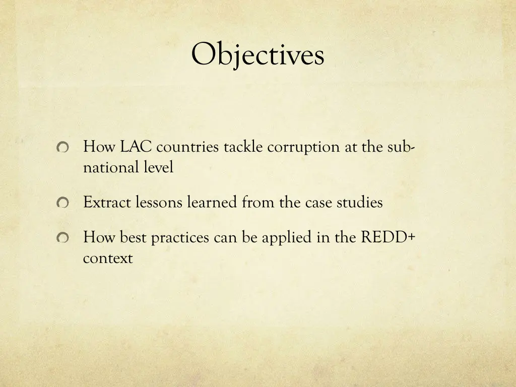 objectives