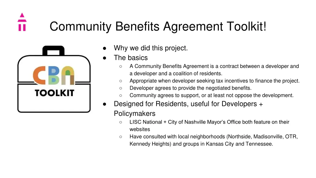 community benefits agreement toolkit