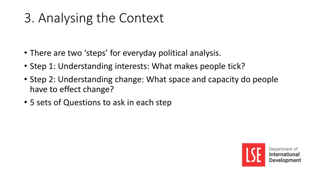 3 analysing the context