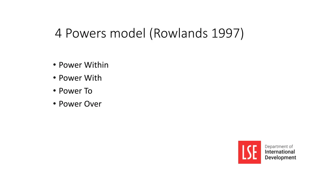 4 powers model rowlands 1997