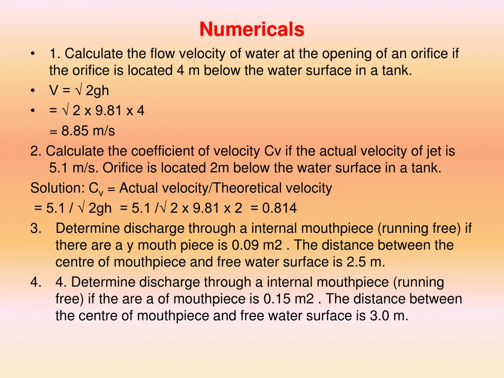 numericals