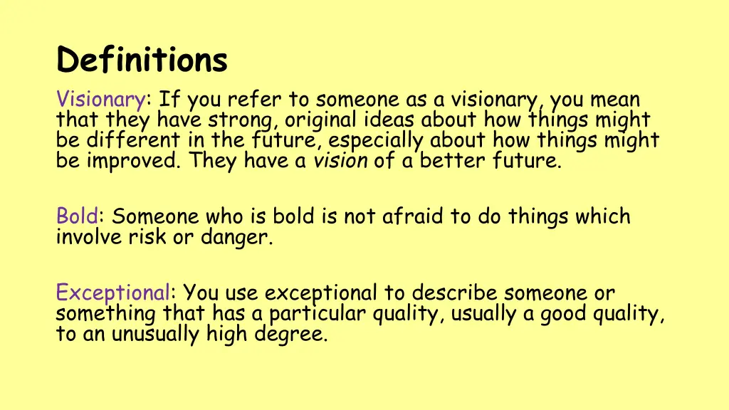 definitions visionary if you refer to someone