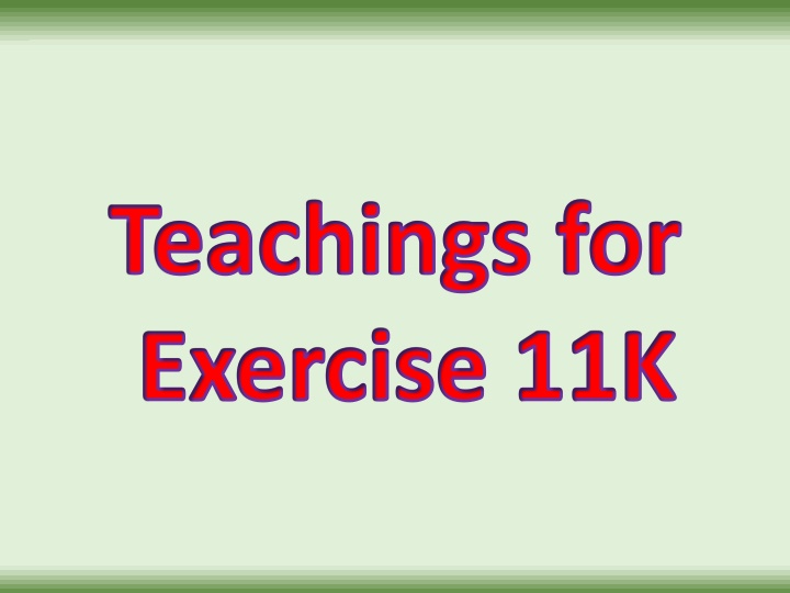 teachings for exercise 11k