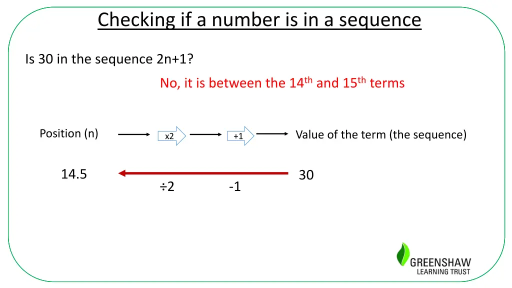 checking if a number is in a sequence 1