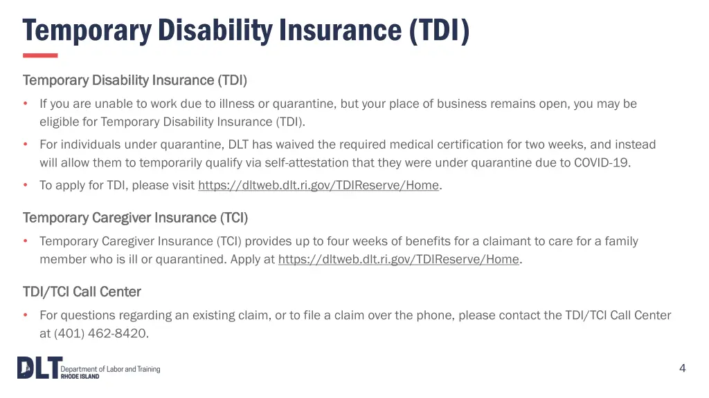 temporary disability insurance tdi