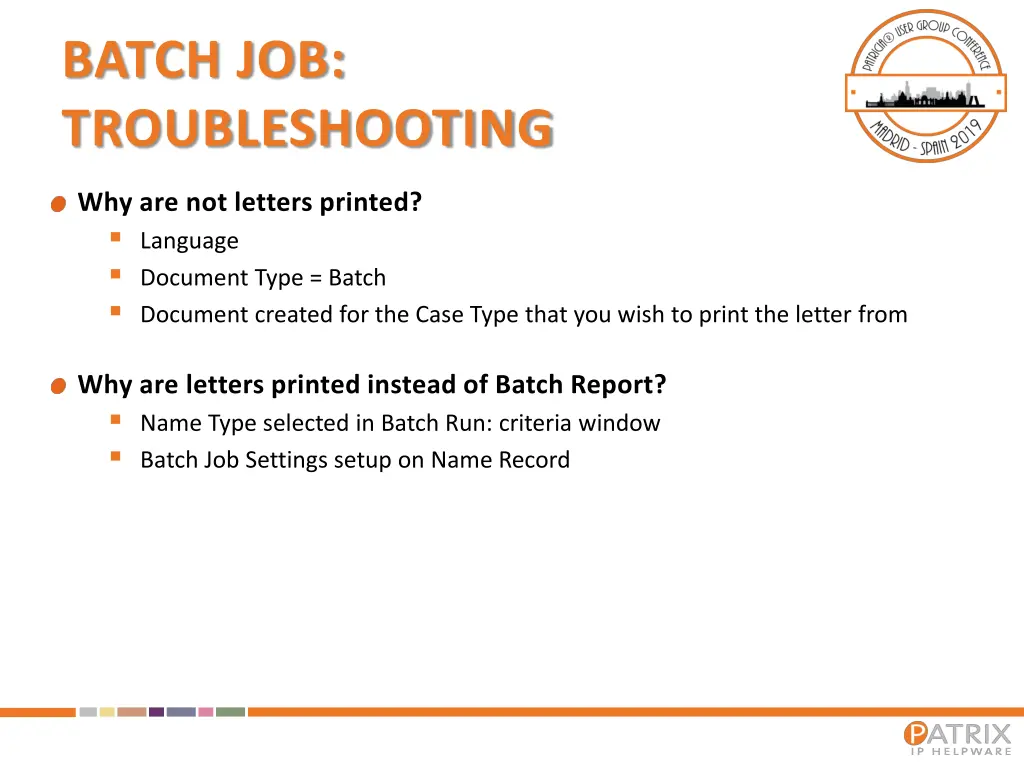 batch job troubleshooting