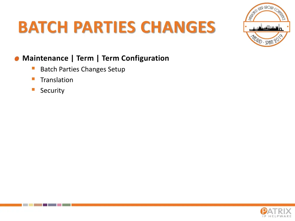 batch parties changes 1