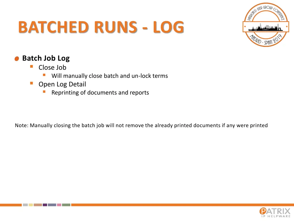 batched runs log