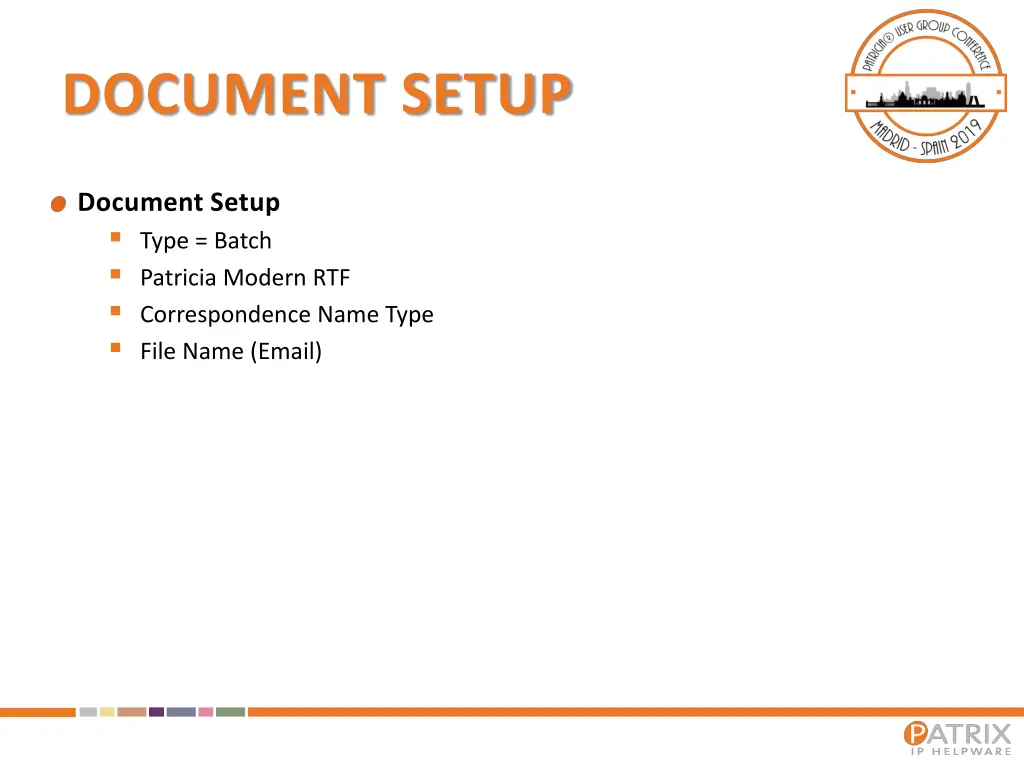 document setup