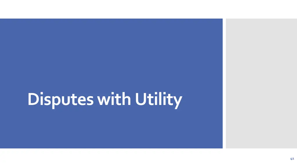 disputes with utility