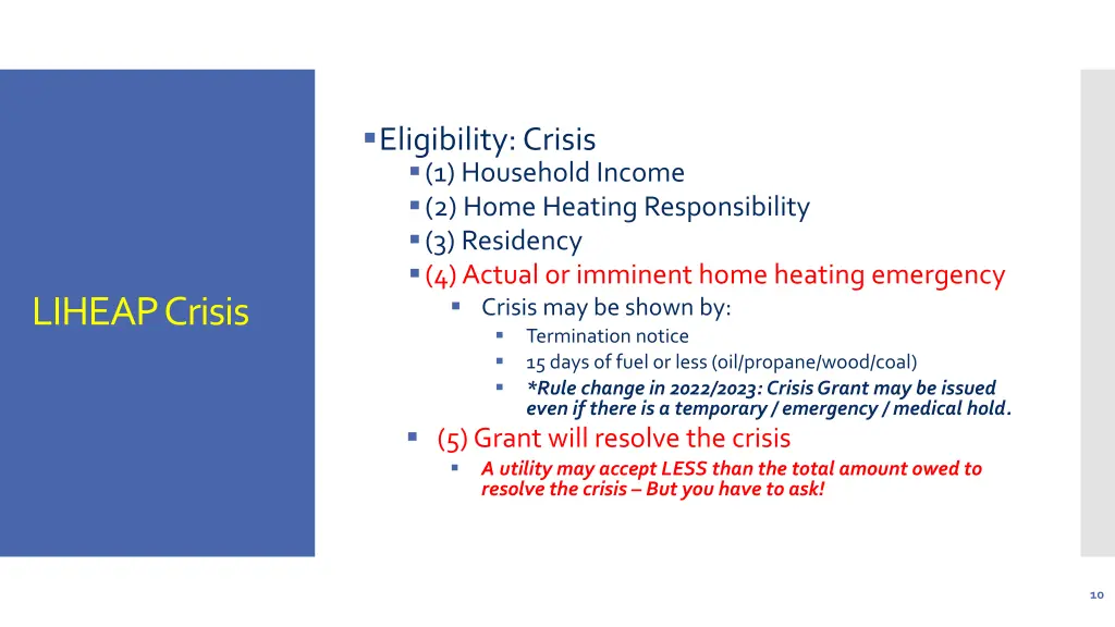 eligibility crisis 1 household income 2 home