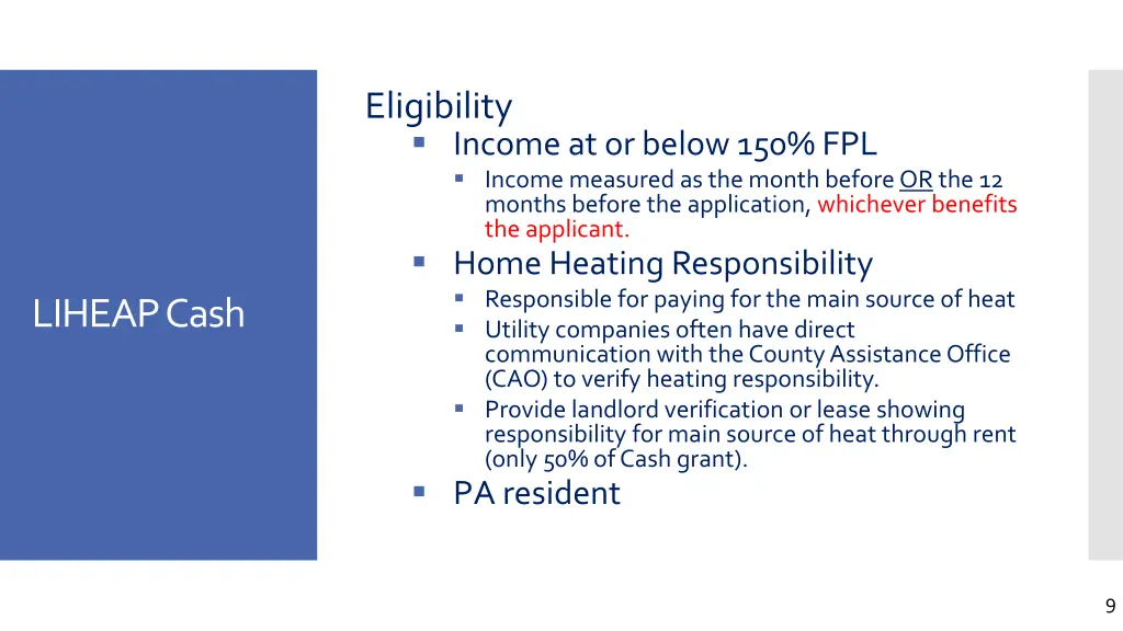 eligibility income at or below 150 fpl income