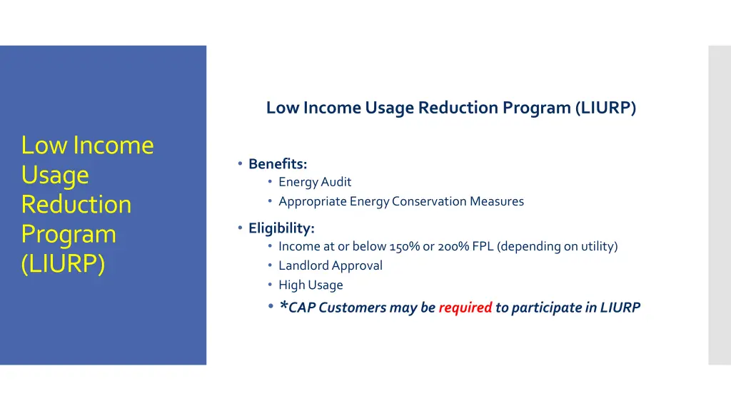 low income usage reduction program liurp