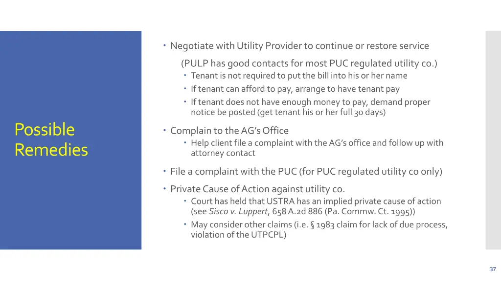 negotiate with utility provider to continue