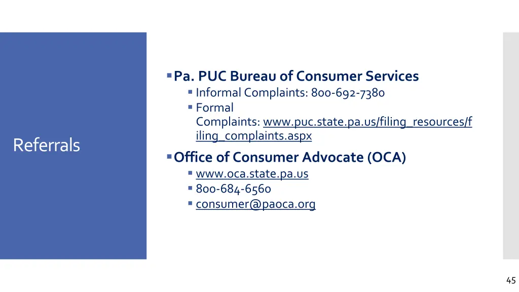 pa puc bureau of consumer services informal