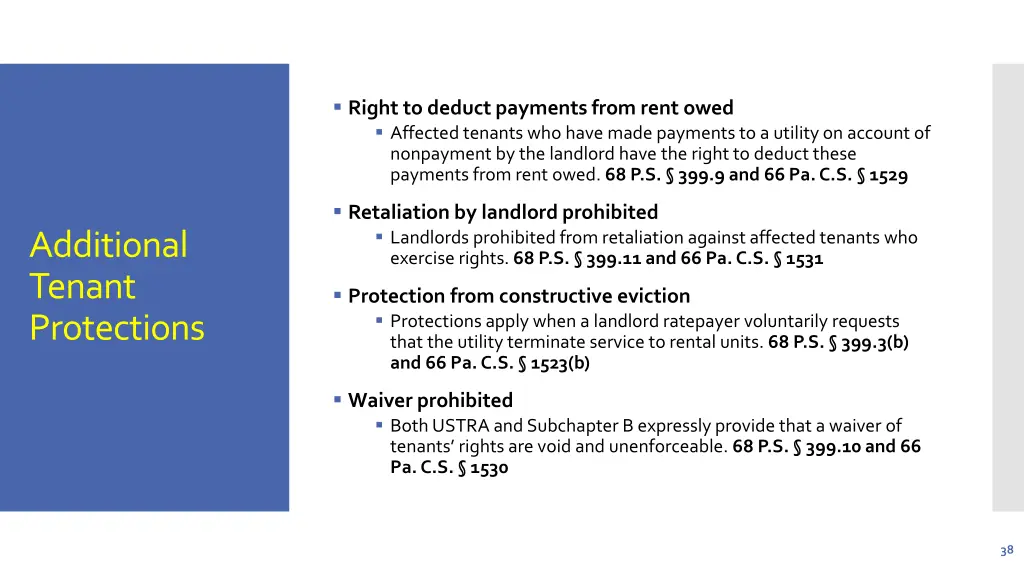 right to deduct payments from rent owed affected