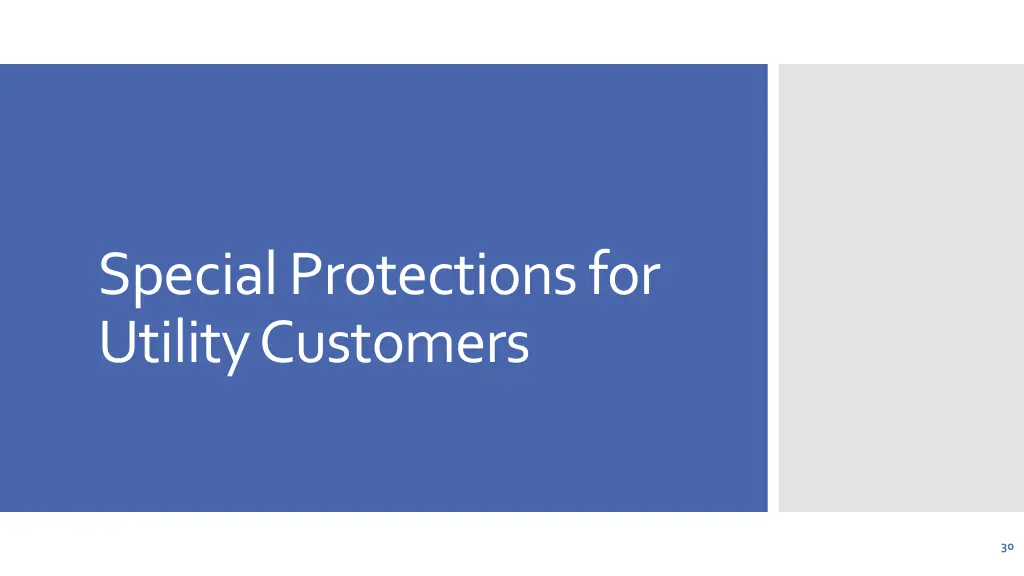 special protections for utility customers