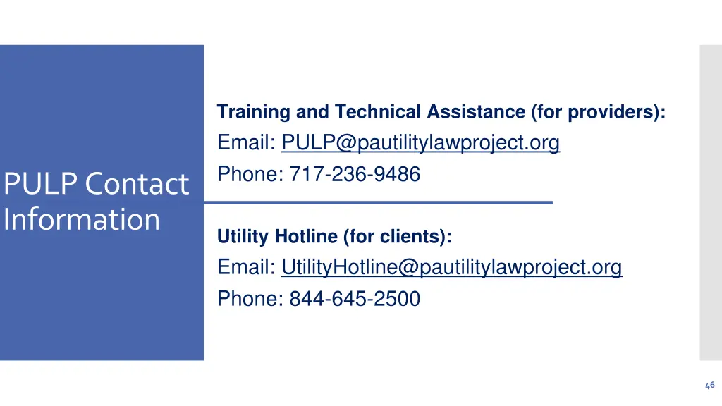 training and technical assistance for providers