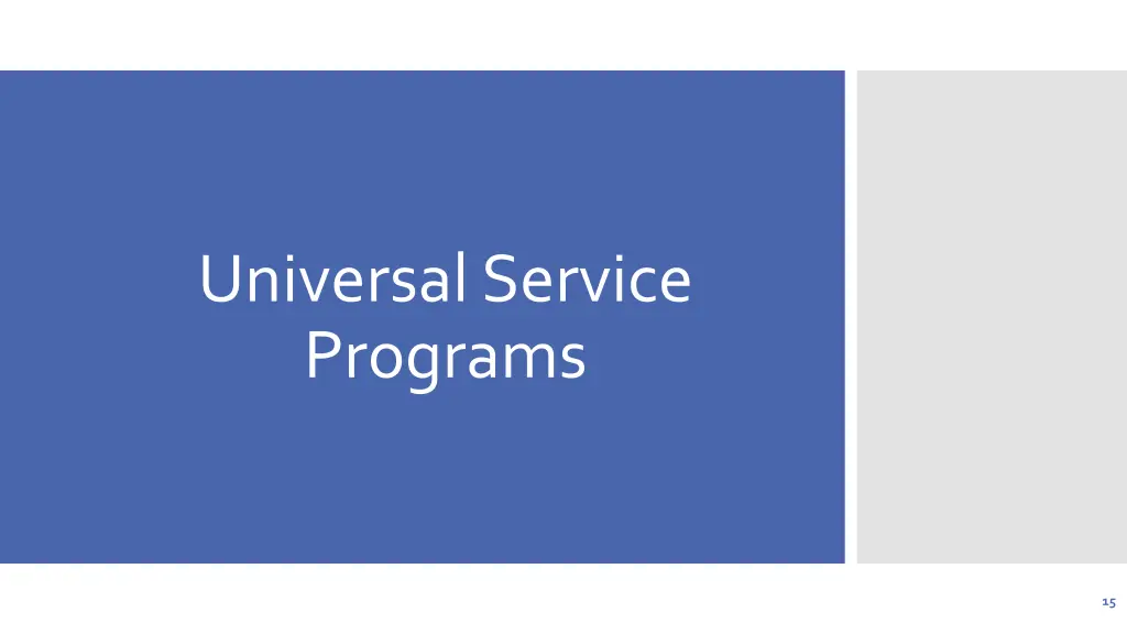 universal service programs