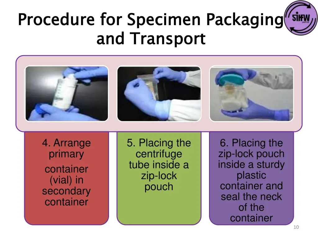 procedure for specimen packaging and transport 1