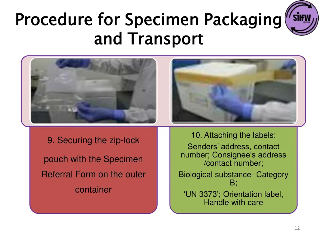 procedure for specimen packaging and transport 3