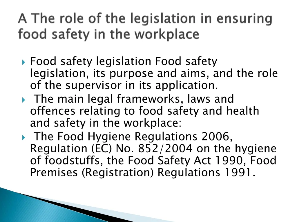 food safety legislation food safety legislation