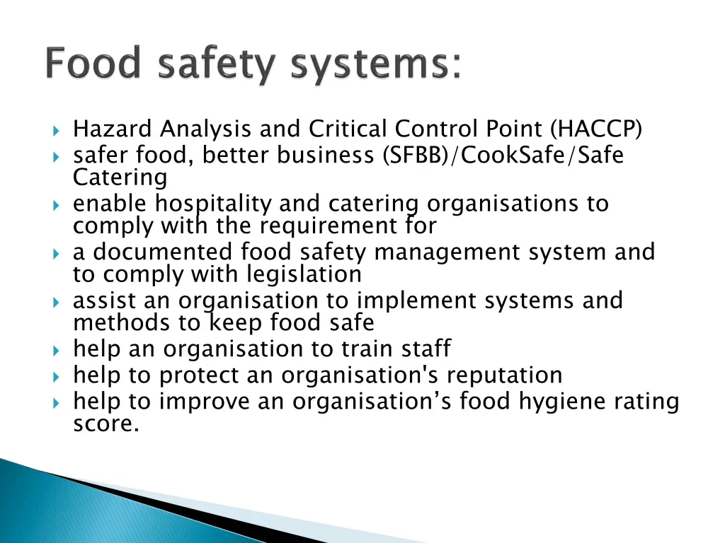 hazard analysis and critical control point haccp