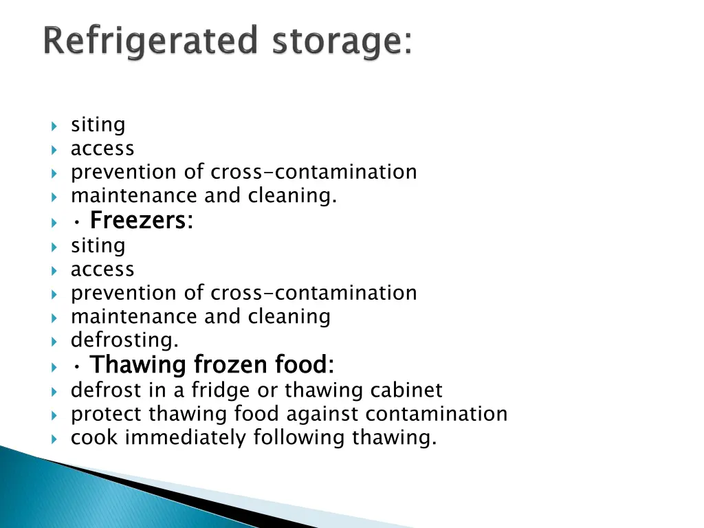 siting access prevention of cross contamination