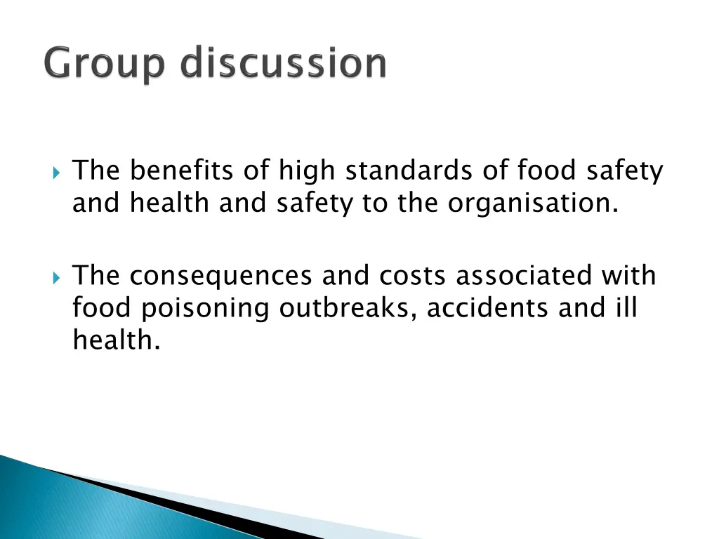 the benefits of high standards of food safety