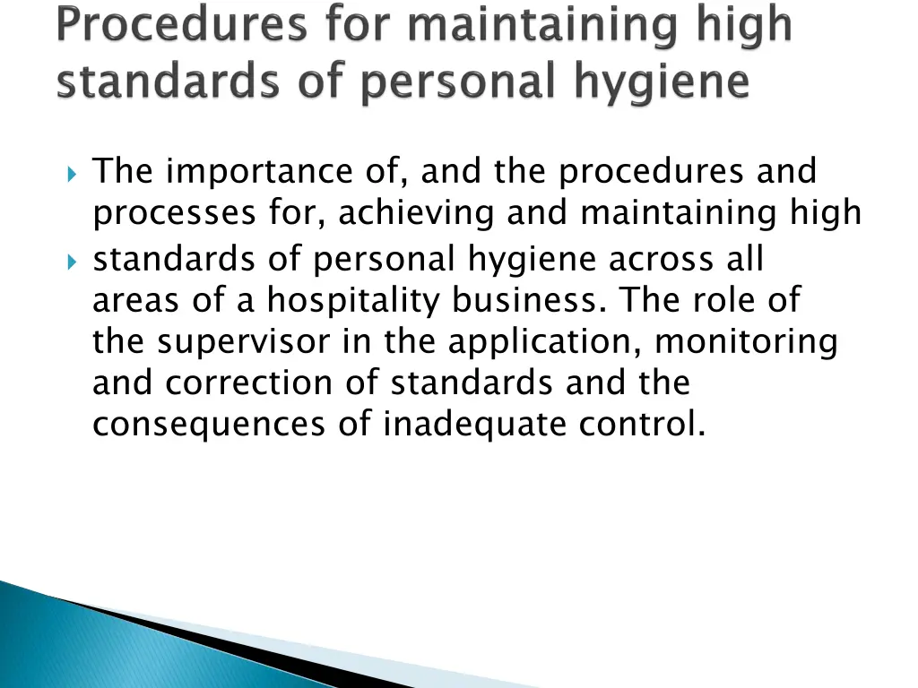 the importance of and the procedures 1