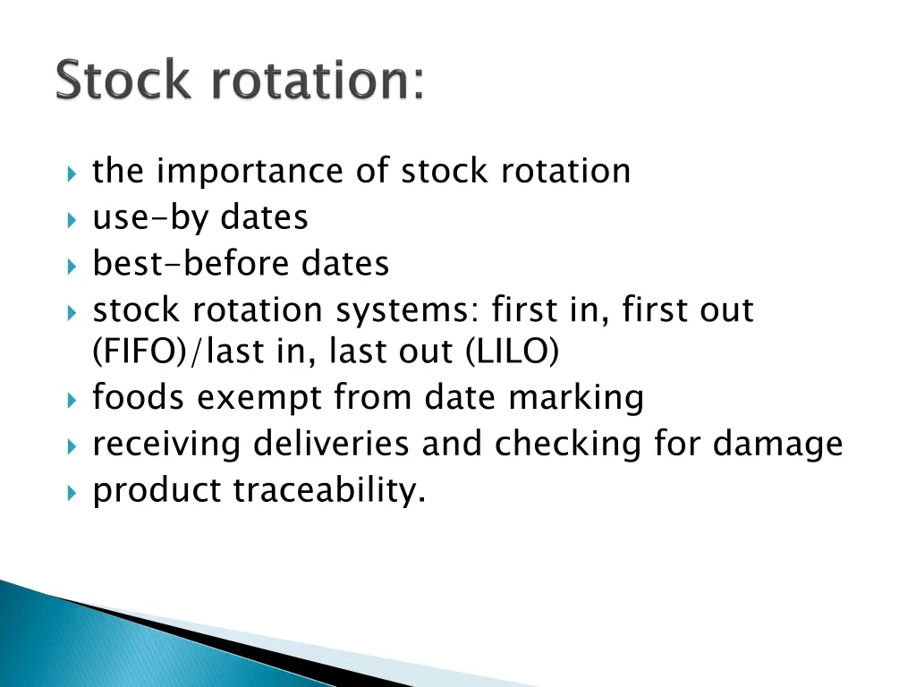 the importance of stock rotation use by dates