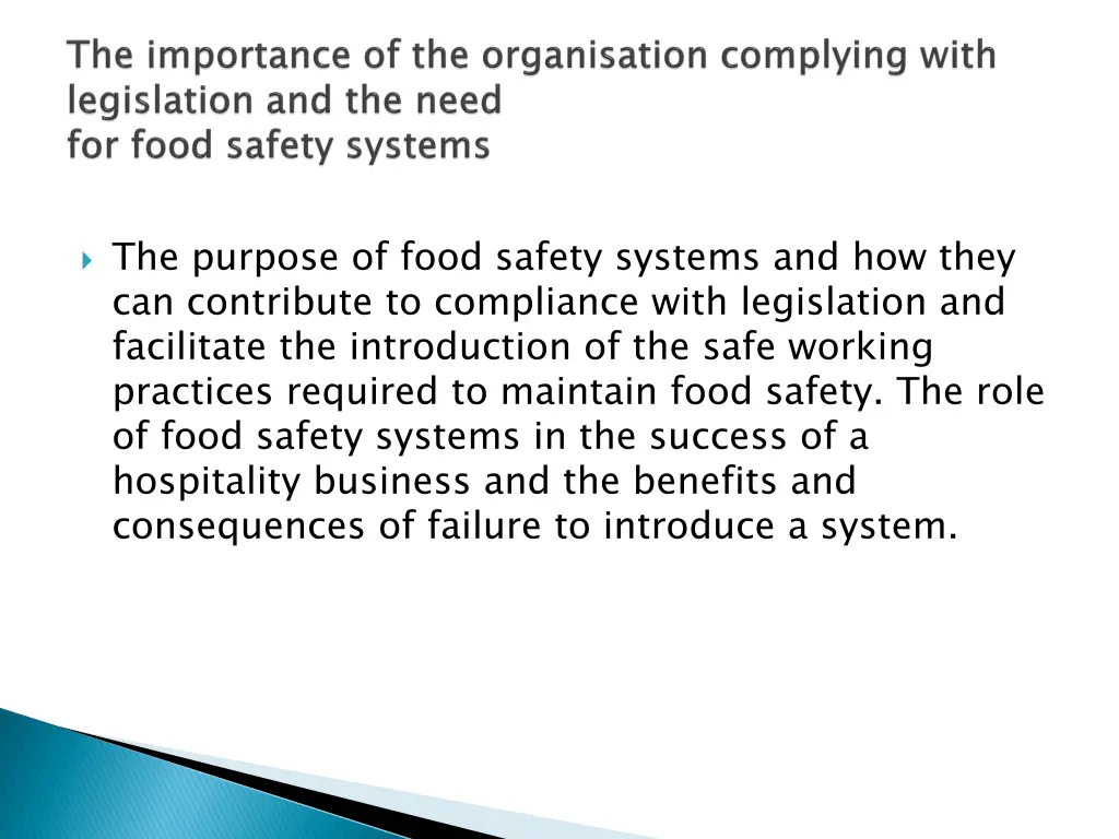 the purpose of food safety systems and how they