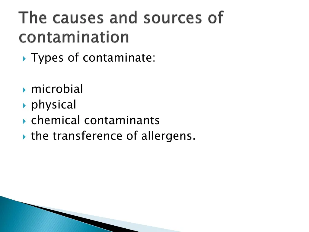 types of contaminate