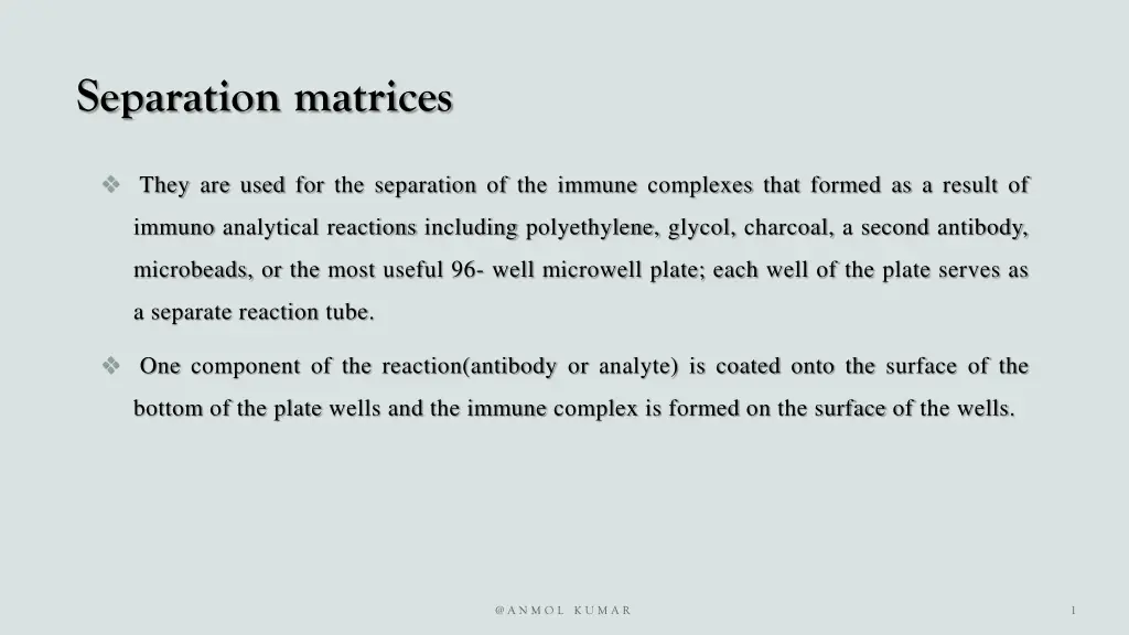 separation matrices