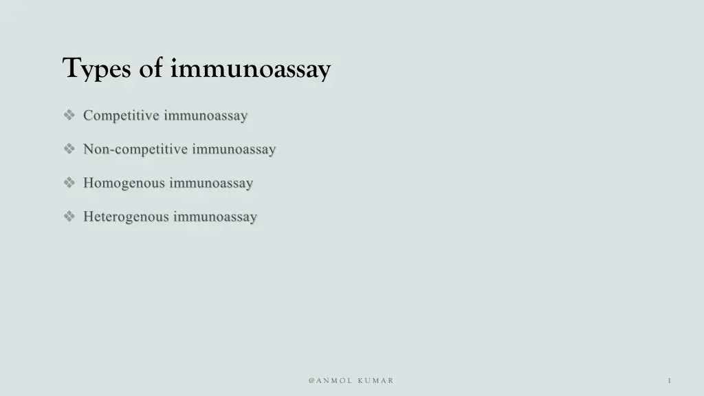 types of immunoassay