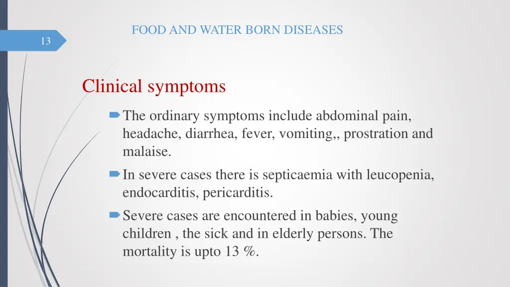 food and water born diseases 12