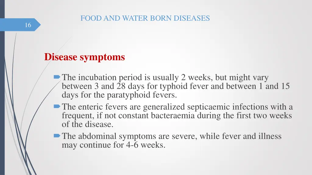 food and water born diseases 15