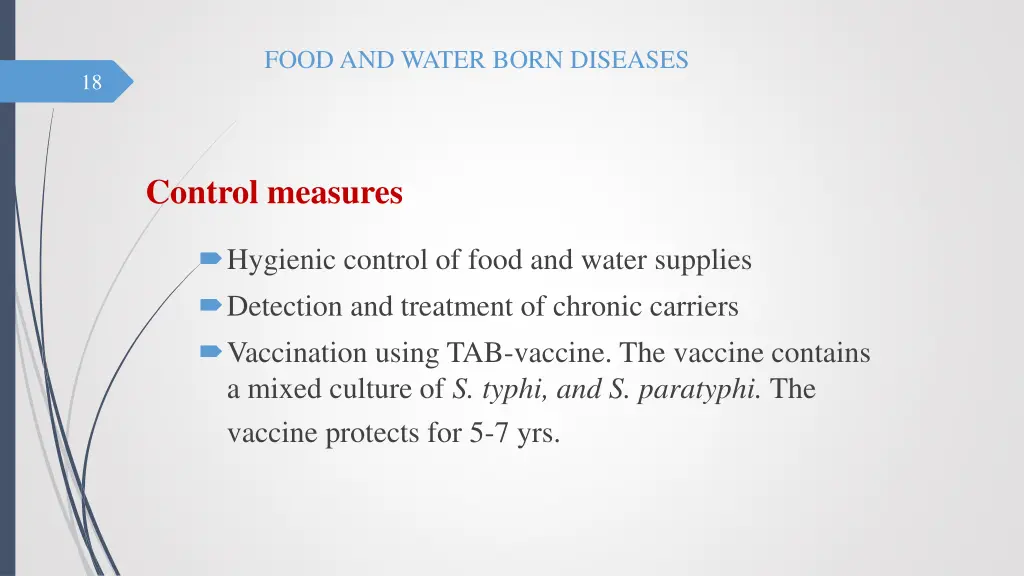 food and water born diseases 17