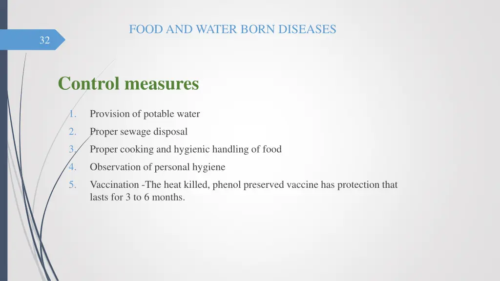 food and water born diseases 31