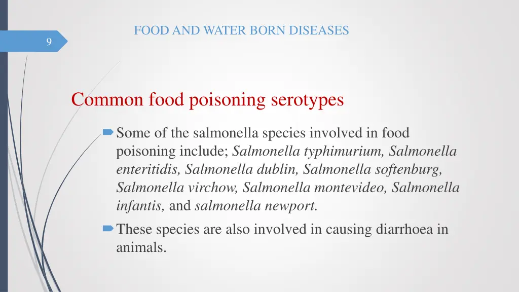 food and water born diseases 8