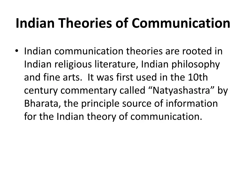 indian theories of communication