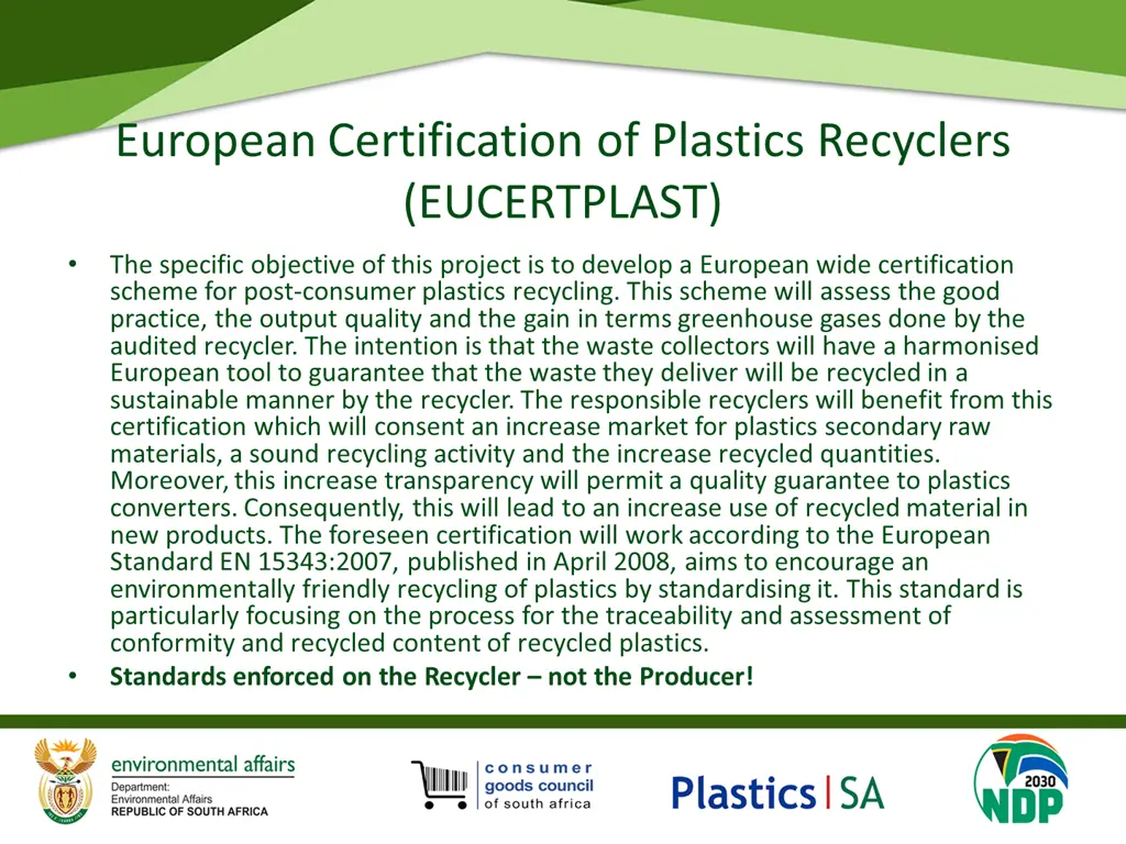 european certification of plastics recyclers