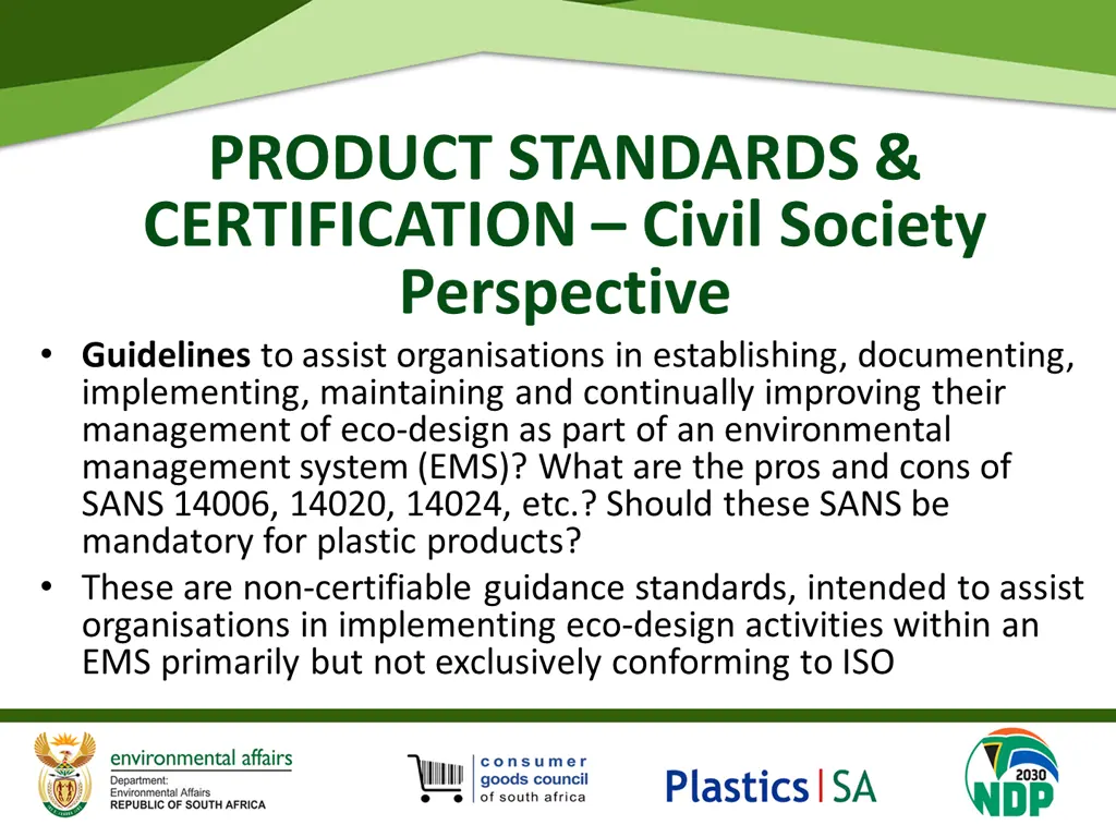 product standards certification civil society