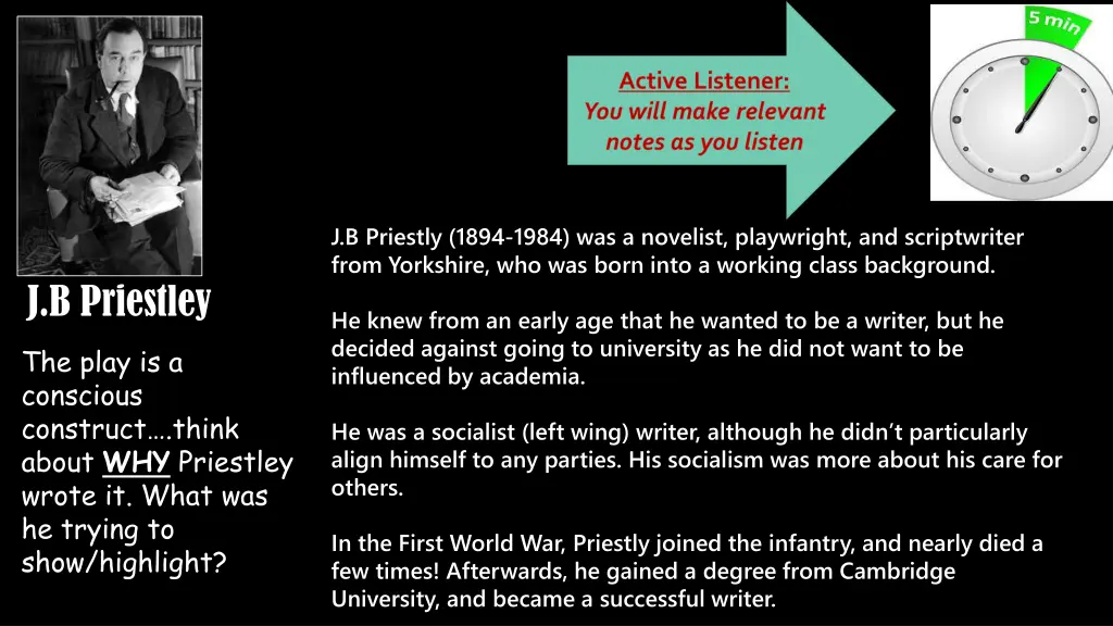 j b priestly 1894 1984 was a novelist playwright