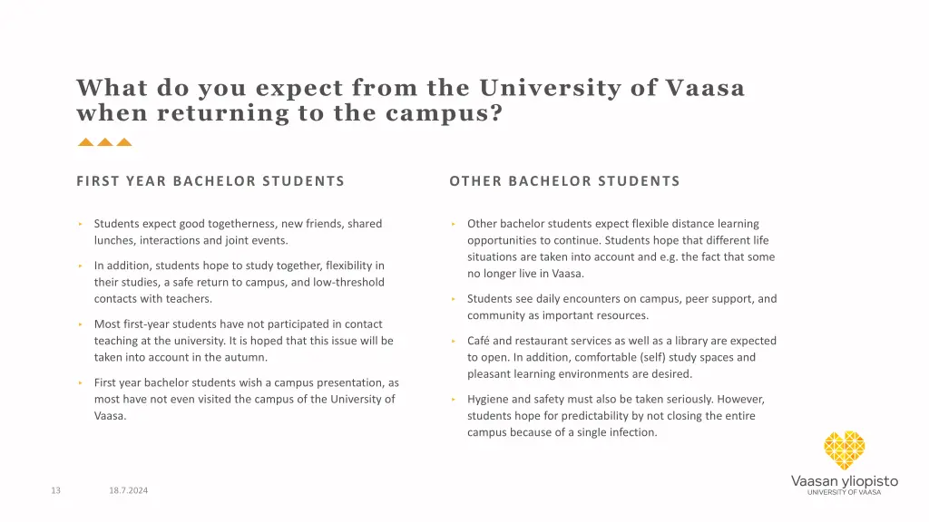 what do you expect from the university of vaasa