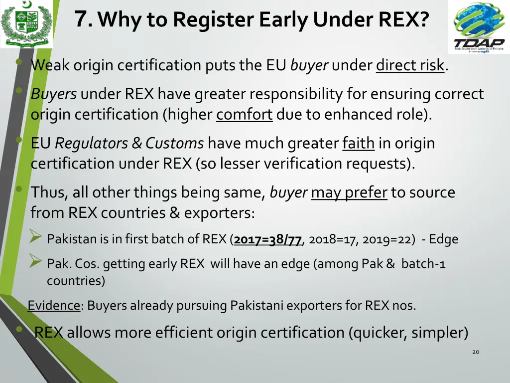 7 why to register early under rex