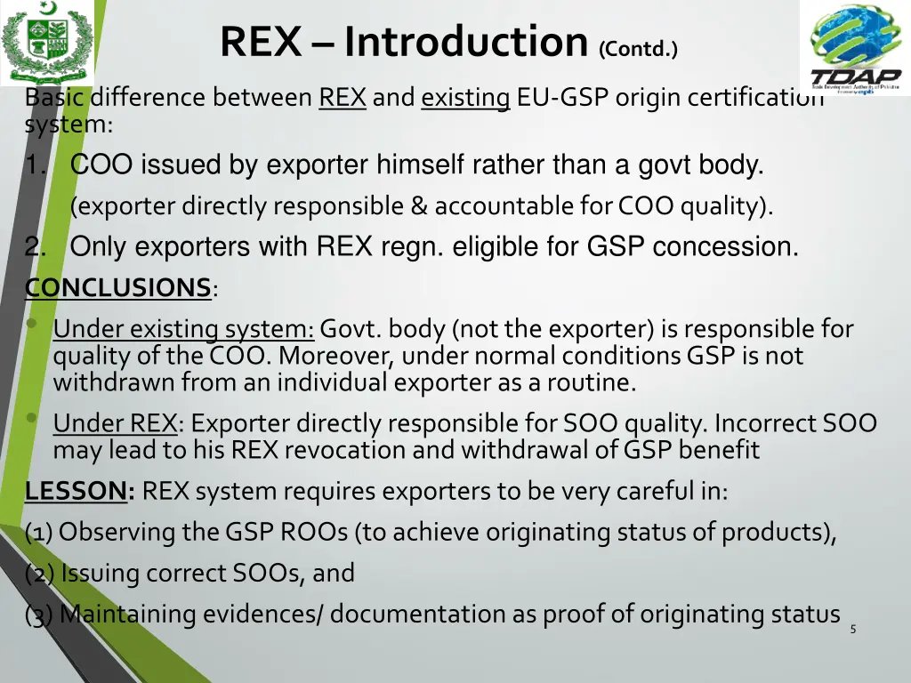 rex introduction contd