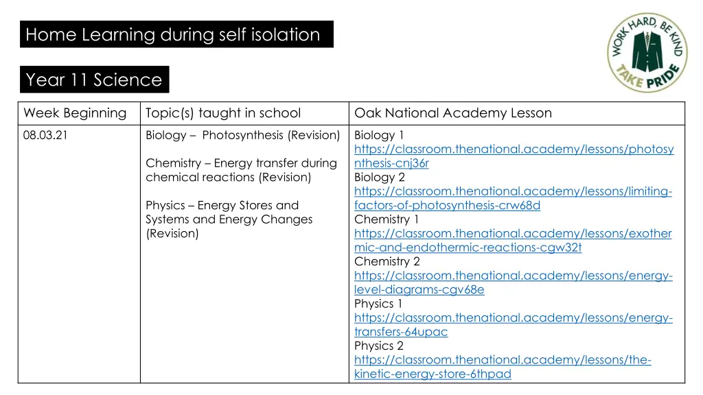 home learning during self isolation 3