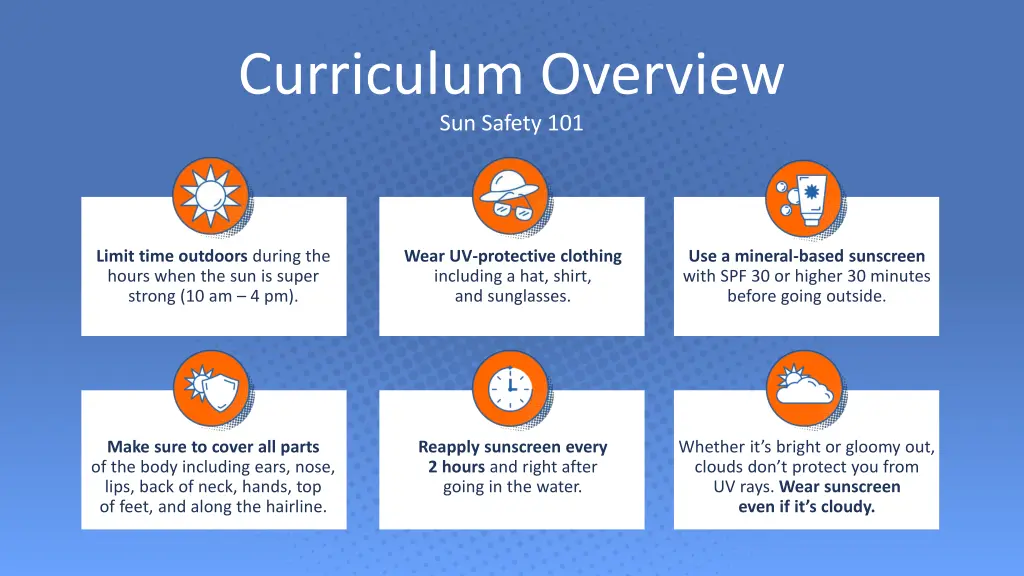 curriculum overview sun safety 101