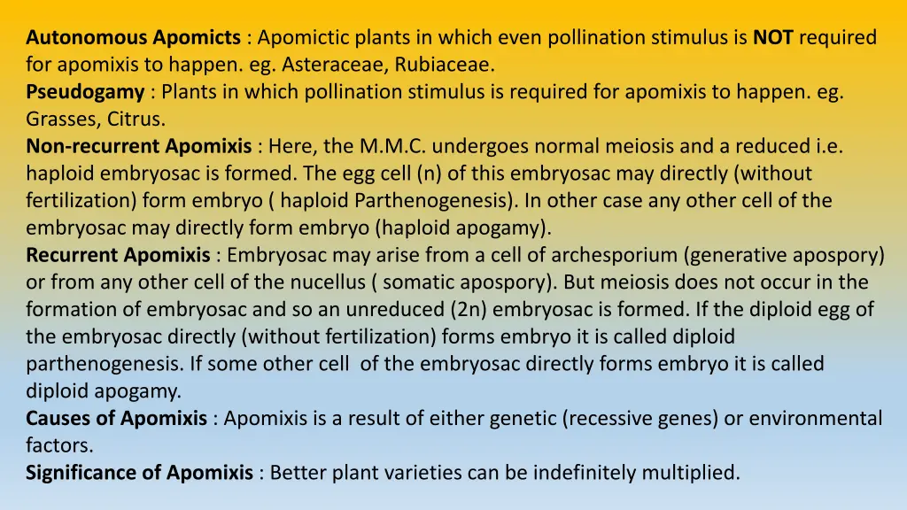 autonomous apomicts apomictic plants in which